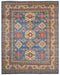 8x10 Blue Kuba Afghan Hand Knotted Wool Area Rug